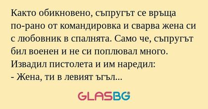 Както обикновено, съпругът се връща...