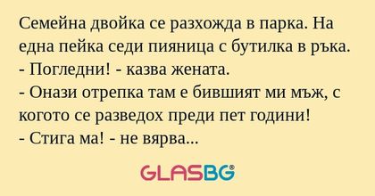 Семейна двойка се разхожда в парка...