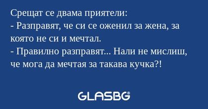 Срещат се двама приятели: - Разправят...
