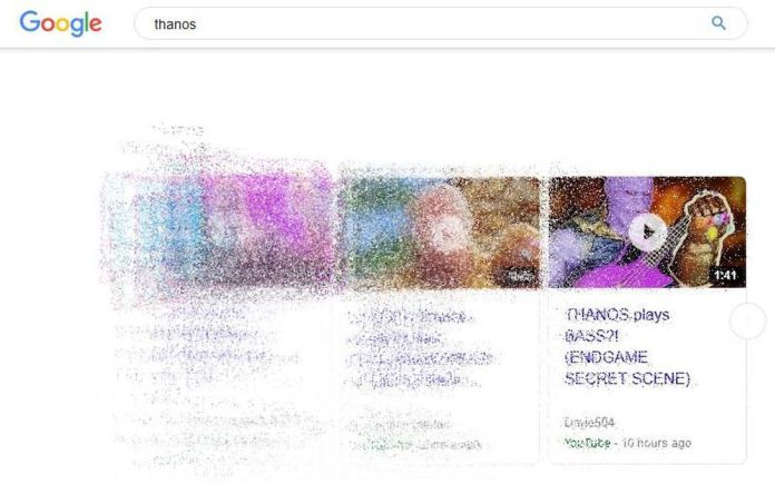 Изпитайте разрушителната мощ на Thanos в търсачката на Google