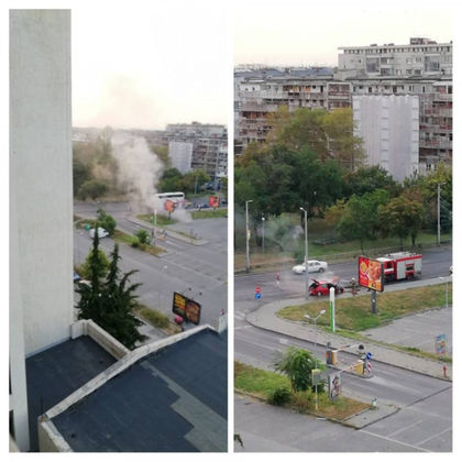 Кола избухна в пламъци на булевард в Кючука