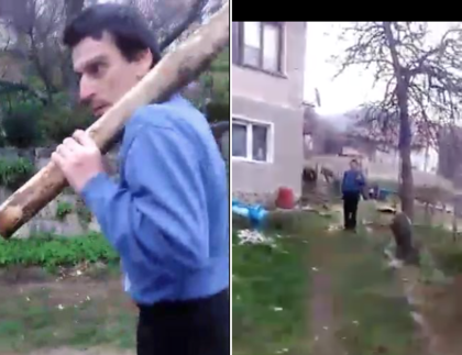 Този ИЗРОД ще убие кучето си всеки момент: 