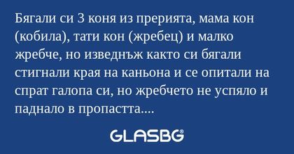Бягали си 3 коня из прерията, мама...