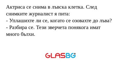 Актриса се снима в лъвска клетка...