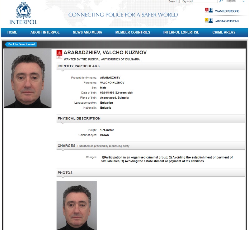 Интерпол публикува в сайта си снимките на Ветко и Маринела Арабаджиеви
