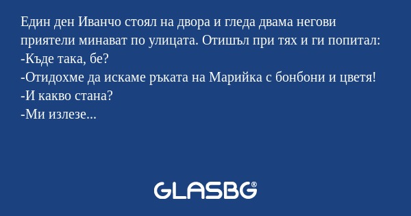 Един ден Иванчо стоял на двора...