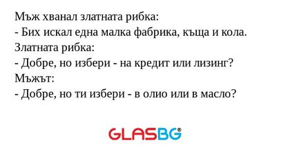 Мъж хванал златната рибка: - Бих...