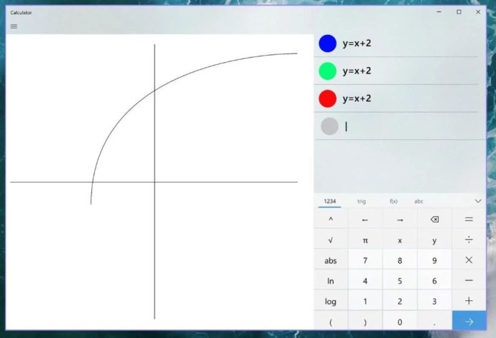 Калкулаторът на Windows 10 ще може да показва графиките на уравненията