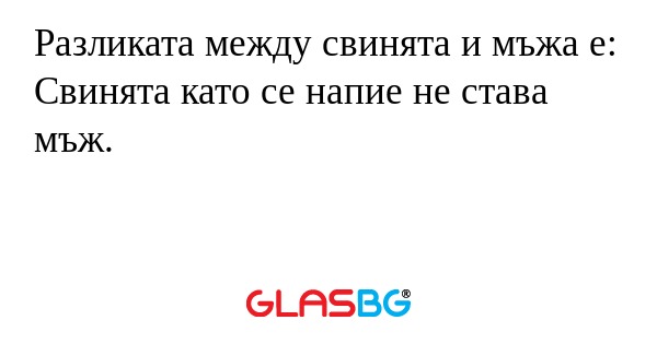 Разликата между свинята и мъжа...