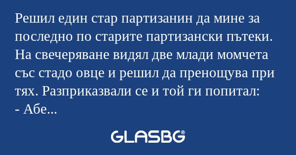 Решил един стар партизанин да мине...
