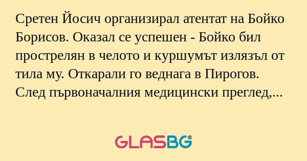 Сретен Йосич организирал атентат...
