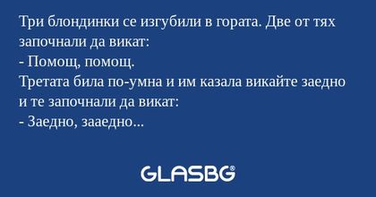 Три блондинки се изгубили в гората...
