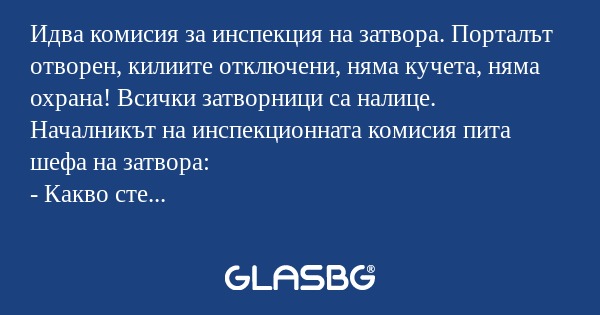 Идва комисия за инспекция на затвора...