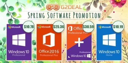 Пролетна промоция на G2DEAL: Windows Pro за $10,78, Office 2016 Pro за $26,36 и други