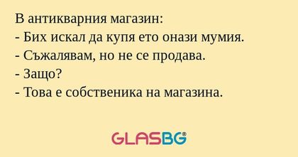 В антикварния магазин: - Бих искал...