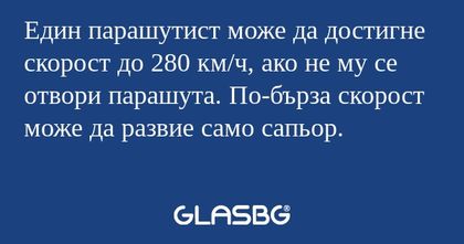Един парашутист може да достигне...