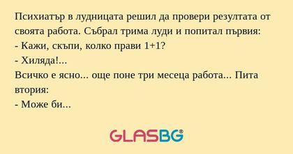 Психиатър в лудницата решил да...