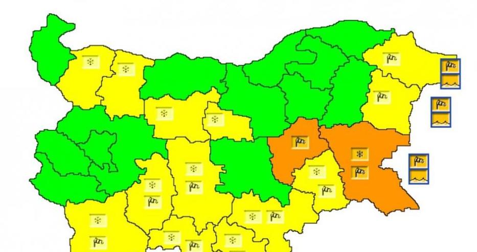 Обявиха жълт код за опасно време във Варненско