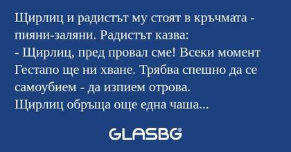Щирлиц и радистът му стоят в кръчмата...