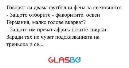 Говорят си двама футболни фена...