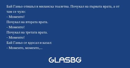 Бай Ганьо отишъл в миланска тоалетна...