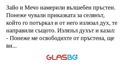 Зайо и Мечо намерили вълшебен пръстен...