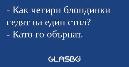 Как четири блондинки седят на...