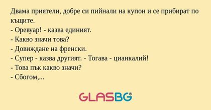 Двама приятели, добре си пийнали...