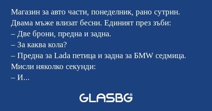 Магазин за авто части, понеделник...