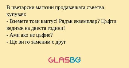 В цветарски магазин продавачката...