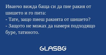 Иванчо вижда баща си да пие ракия...