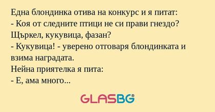 Една блондинка отива на конкурс...