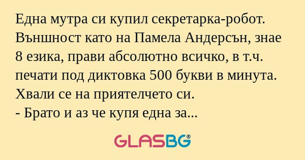 Една мутра си купил секретарка-робот...