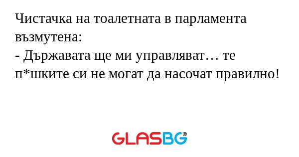 Чистачка на тоалетната в парламента...