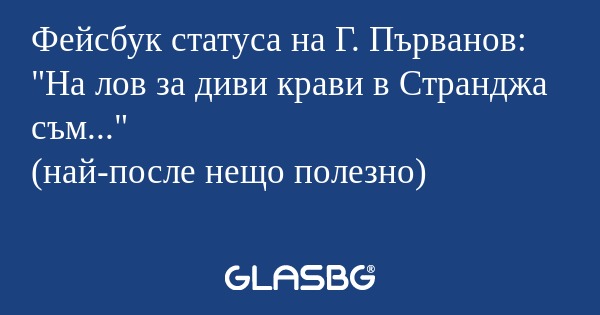 Фейсбук статуса на Г. Първанов...