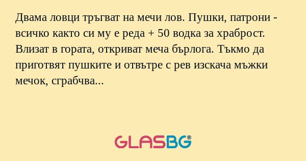 Двама ловци тръгват на мечи лов...