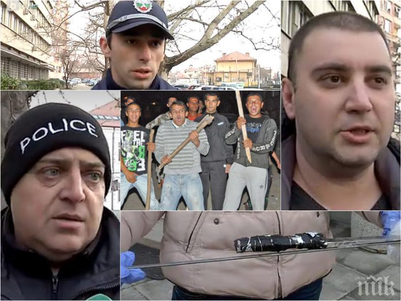ЕКШЪН: Масово нападение на надрусани цигани над полицаи в Сливен - размахват се саби и юмруци