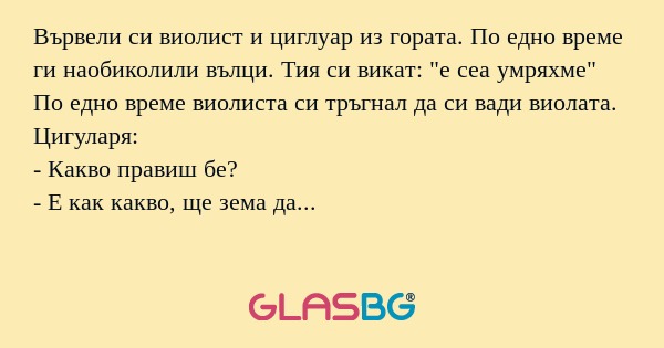 Вървели си виолист и циглуар из...